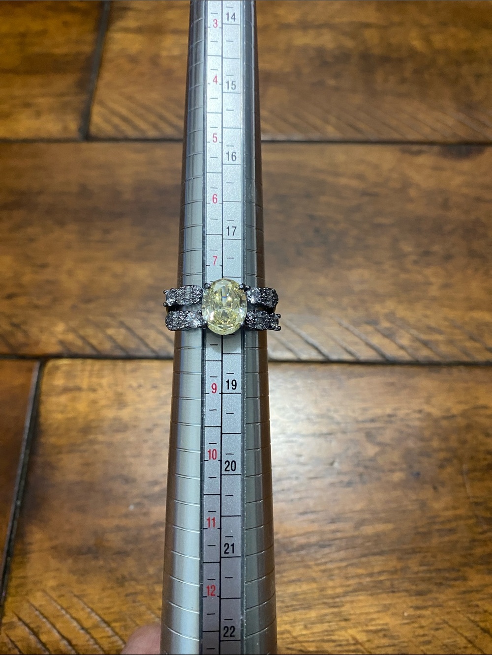 Bomb Party OG Originals Ring - Lemon Cubic Zirconia - Hematite Plating - 8